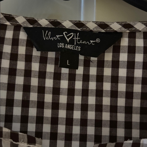 BNNW Velvet heart brown and white checkered tank - Picture 2 of 7